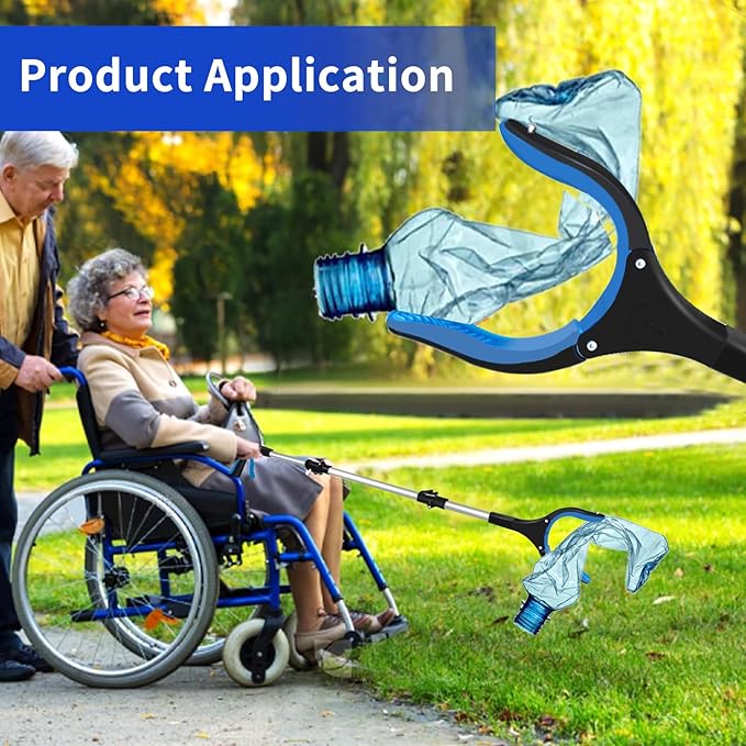 Grabber Reacher Tool,43" Foldable Reacher Grabber Pickup Tool with 360° Rotating Jaw & Magnetic Tip, GarbageTrash Picker Upper Grabber,Lightweight Grabbers for Seniors/Elderly