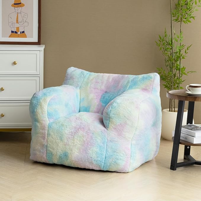32" Bean Bag Chair,Loveseat Sofa,Corduroy Lazy Sofa Bed for Adults,Fit Living Room, Bedroom,Outdoor Spaces,Ultra Soft Dutch Velvet,Fluffy Comfort Washable Cover,72h Rebound,Colorful