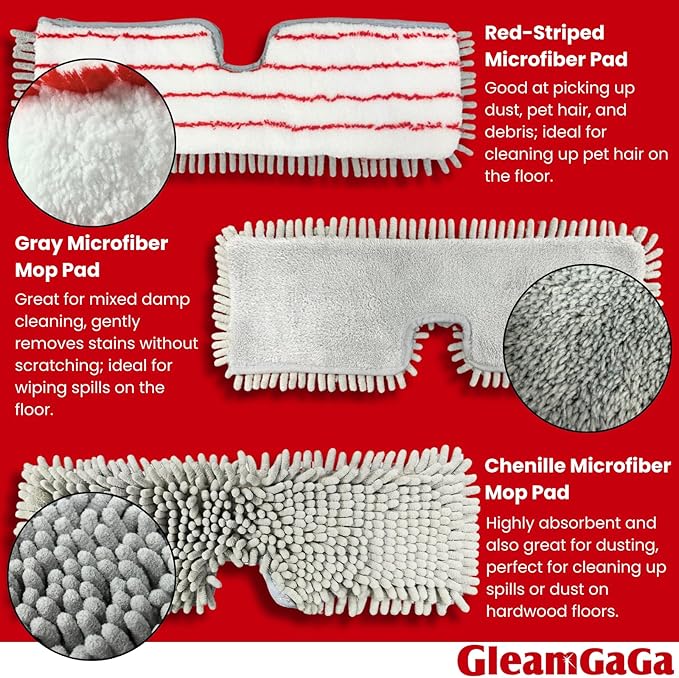 Microfiber Mops for Floor Cleaning, Flat Dust Mop with 4 Washable Pads, Dual-Sided Flip Mop for Wet & Dry Use, Extendable 62’’ Handle with Scraper, Floor Mops for Hardwood,Laminate,Vinyl,Kitchen,Tile