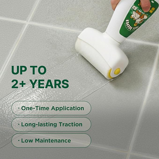 Anti-Slip Gel Treatment for Bathroom Tile, Micro-Grip Forming Action, Easy DIY Application, 10.6 oz