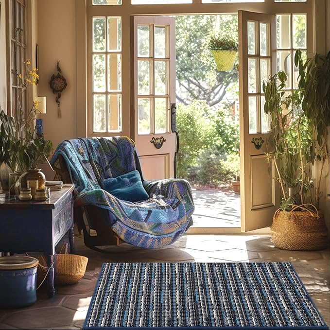 hicorfe Indoor Doormat,Front Back Door Mat Rubber Backing Non Slip Door Mats 24"x35" Absorbent Resist Dirt Entrance Doormat Inside Floor Mats for Entryway Washable Low-Profile