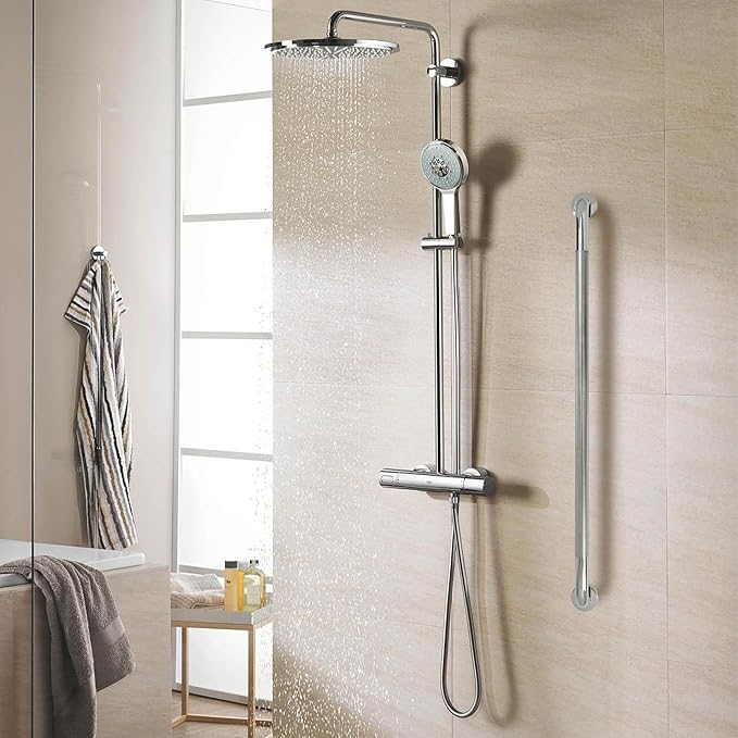 Shower Grab Bar, 2 Pack 39.4 Inch Bathroom Grab Bar, 1.25" Diameter 304 Stainless Steel Anti-Slip Grab Bars for Bathtubs and Showers, Handicap Shower Grab Bar for Seniors Elderly