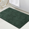 Ultra Thin Bath Mat, Upgrade Backing Non Slip Thin Bath Mats Fit Under Door, Quick Dry Ultra Absorbent Bathroom Rugs, Machine Washable Bath Rugs for Bathroom, Bathtub, Deep Green/Marble/24"x17"