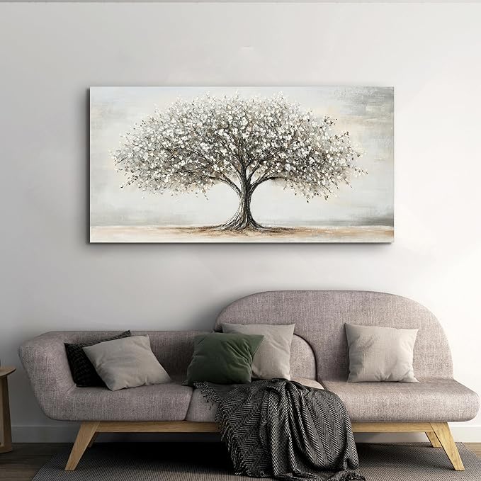AIXMGSJS Canvas Wall Art Decor Tree of Life Art Modern Black and White Art Prints Canvas Art Wall Decor Artwork for Walls Decorations Pictures for Living Room for Home Office Wall Decor 20"X40"