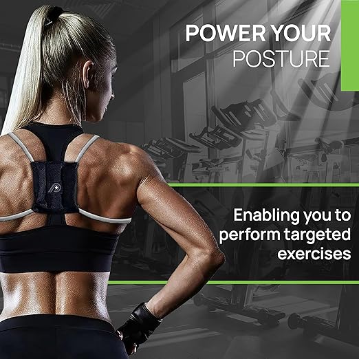 PRIMEKINETIX PostureMedic Dynamic Posture Corrector - Active Resistance Training System for Upper Back Strengthening & Shoulder Alignment - Stretches Chest, Strengthens Back - Doctor Recommended - Size L (Silver)