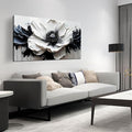 Flower Canvas Wall Decor Living Room - Black and White Pictures Wall Art for Bedroom Women - Fashion Art Wall Decor Office Size 24" x 48"