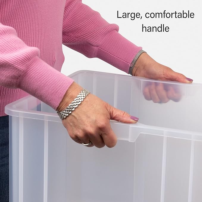 Akro-Mils 13017 Stak-N-Store Heavy Duty Stackable Open Front Plastic Storage Container Bin, (15-Inch x 20-Inch x 12-1/2-Inch), Clear, (3-Pack)