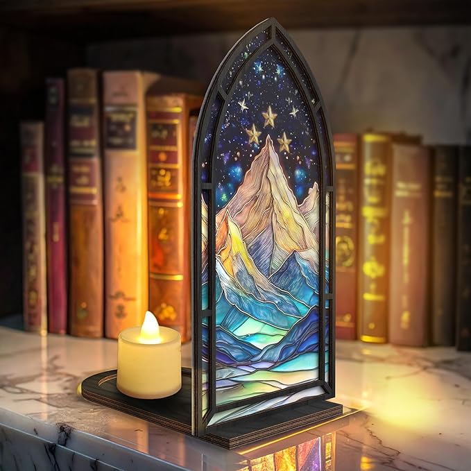 Fantasy Book Nook with Candle, Velaris Bookshelf Decor, Dragon Library Sign, Night Court Nature-Inspired Art, Bookish Gift for Readers, Book Lovers, Librarians, Glowing Bookshelf Insert