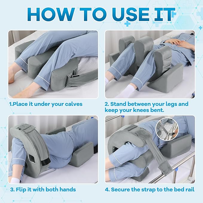 ROYALAY Bedridden Patient Turning Device for Elderly with Fixing Strap, Bedsore Pressure Relief Pillow, Bed Ridden Patient Supplies, Grey