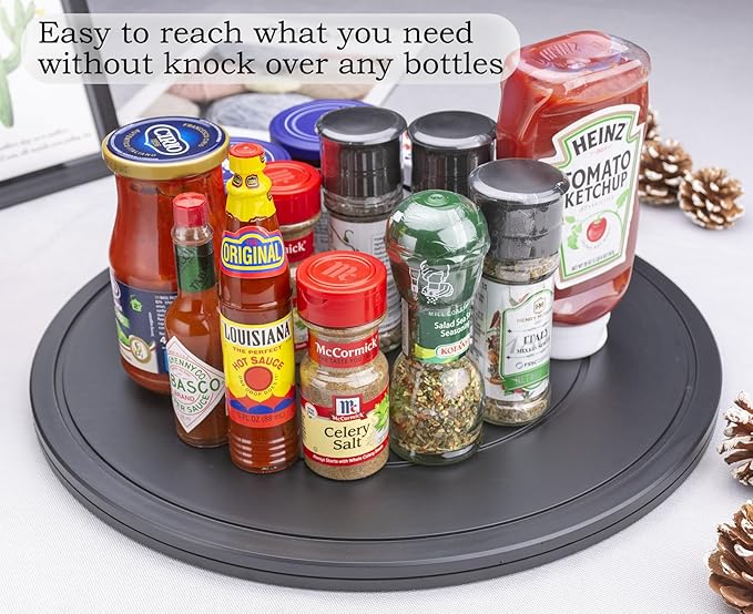 16 Inch Lazy Susan Turntable Heavy Duty Rotating Swivel Stand Lazy Susan with Steel Ball Bearings for Flat Panel Monitors, Computer, TV, Speakers, Bonsai, Statue, Cabinet Organizer