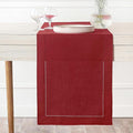 D'Moksha Homes Linen Red Table Runner 60 Inches - Classic Hemstitch, 100% Pure Linen Coffee Table Runner 14 x 60 Inch Ideal for Dresser Tables, Valentines, Spring