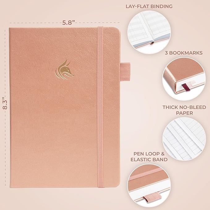 Clever Fox Dated Planner Premium 2026 – Weekly Agenda for Planning & Time Management –Notebook with Habit Tracker & To-do List (Rose Gold)