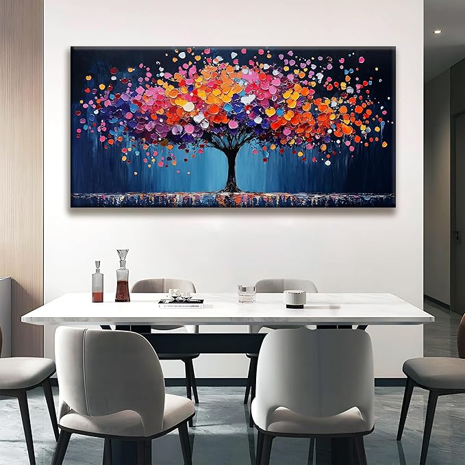 Canvas Art Wall Decor Abstract Tree Large Wall Art For Living Room Modern Abstract Wall Decor Prints Pictures Colorful Tree Of Life Wall Art Picture For Bedroom Hotel Office Home Decoration 29 X 58 Inch