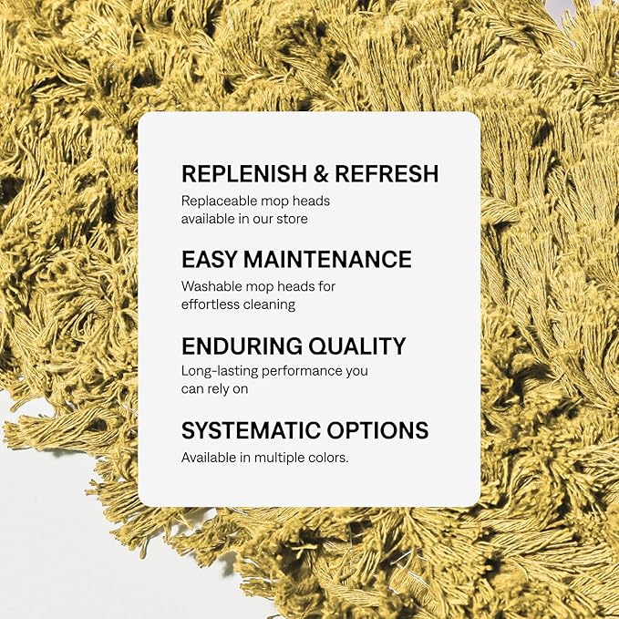 24 Inch Yellow Commercial Dust Mop & Floor Sweeper with Extendable Handle – Mop for Hardwood, Tile, and Concrete Floor Cleaning