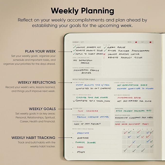 Dated, 2026 Planner, 8.5" x 11" - The #1 Productivity Planner to Achieve Your 2026 Goals - Planner 2026-2027 by PRODUCTIVITY STORE (A4, GREEN)