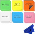 Dry Erase Magnets Set - 24 Pack - 4x4 in Whiteboard Magnetic Planning Pads Labels - Small White Board Magnet Strips Name Tags for Home and Office