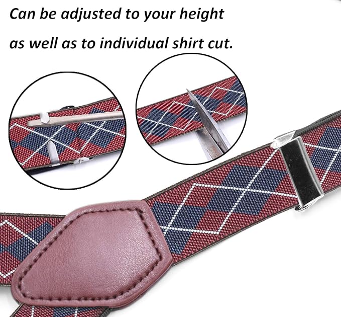 STAY GENT Y-Style Shirt Stays For Men with Non-Slip Locking Clamps and Adjustable Elastic Straps