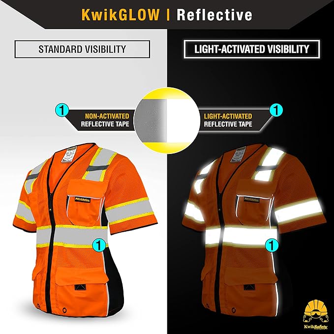 KwikSafety - Charlotte, NC - Men's & Women's Class 3 Safety Vest PPE Hi Vis Reflective ANSI OSHA