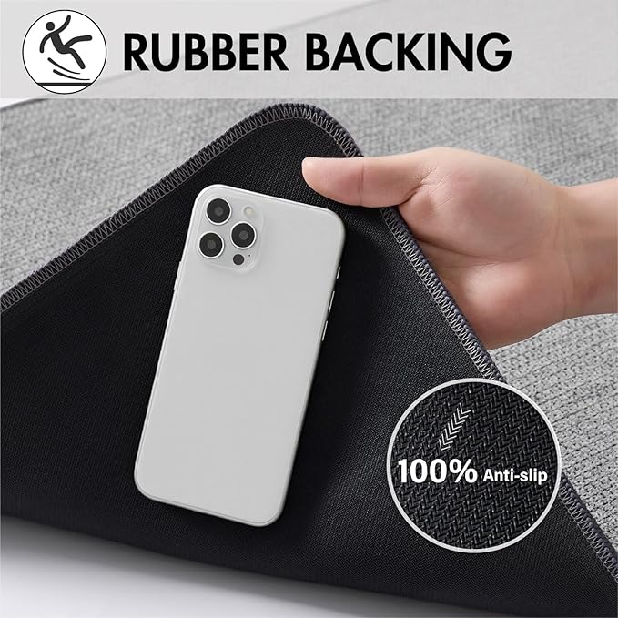 MIULEE Set of 2 Ultra Thin Bathroom Rugs, Rubber Bath Mats for Bathroom Non Slip, Quick Dry Absorbent Bath Rug Machine Washable, Fit Under Door, Shower, Sink, Home Decor, Grey, 24x36 Inch