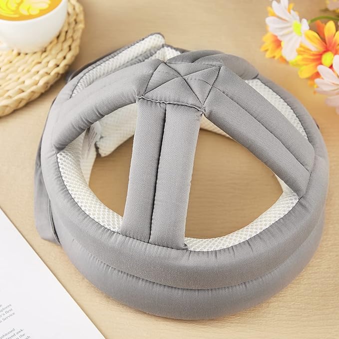 Woanger 1 Pcs Anti Fall Elder Head Safety Helmet for Adults Special Needs Thick Soft Protective Hat Adjustable Seniors Fall Prevention Head Protection Cap Elderly Helmet for Injury Protection (Grey)