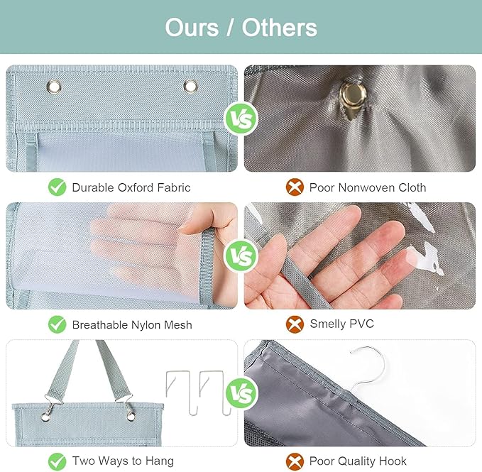Legging Organizer Storage, T-Shirt Hanging Closet Hanging Clothes Organizer with 26 Roll Compartments for Yoga Pants, Tank Top, Towel, Underwear, Shirt (Grey)