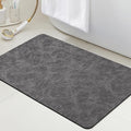 ACCUMTEK Ultra Thin Bath Mat, Upgrade Backing Non Slip Thin Bath Mats Fit Under Door, Quick Dry Ultra Absorbent Bathroom Rugs, Machine Washable Bath Rugs for Bathroom, Charcoal Gray/Crackle/32 x20