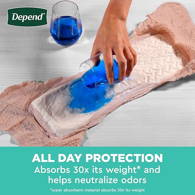 Depend Fresh Protection Adult Diapers, Incontinence & Postpartum Bladder Leak Underwear for Women, Disposable, Maximum, Extra-Extra-Large, Blush, 44 Count (2 Packs of 22), Packaging May Vary