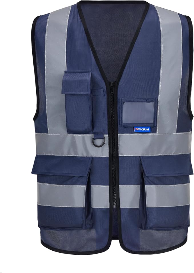 A-SAFETY navy blue work vest