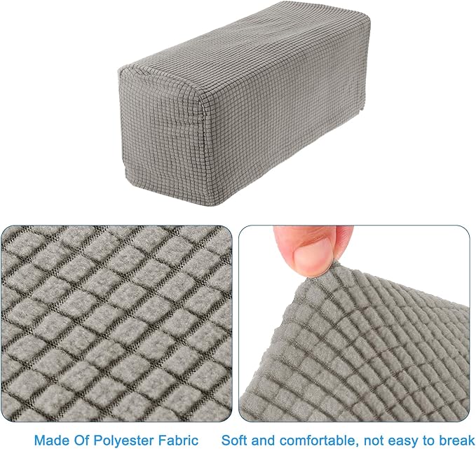 uxcell 2pcs Stretch Armrest Covers for Chairs/Sofas, Couch Arm Covers with Twist Pin, Furniture Protector Slipcovers Taupe