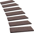 PURE ERA Carpet Stair Treads Ultra Plush 8" X 30" Soft Indoor Stair Protectors Pet-Friendly Non-Slip Skid Resistant Tape Free Washable Reusable(14 Pieces,Dark Brown)
