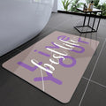 Bath Mat, Bathroom Mat Rugs Super Absorbent Shower Mats Non Slip Quick Dry Thin Rubber Mats for Bathroom Floor Fit Under Door, Shower Rug for Bathtub, Shower, Beige