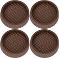 3X3 Round Rubber Caster Cups, Non Slip Furniture Pads, Anti-Slip Gripper, Anti Skid Furniture Feet, Anti Slide Floor Protector for Bed Couch Table Chair Stoppers - Brown, 4 Pack