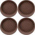 4X4 Round Rubber Caster Cups, Non Slip Furniture Pads, Anti-Slip Gripper, Anti Skid Furniture Feet, Anti Slide Floor Protector for Bed Couch Table Chair Stoppers (Brown, 4 Pack)