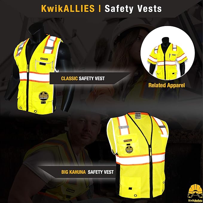 KwikSafety - Charlotte, NC - Men's & Women's Class 3 Safety Vest PPE Hi Vis Reflective ANSI OSHA