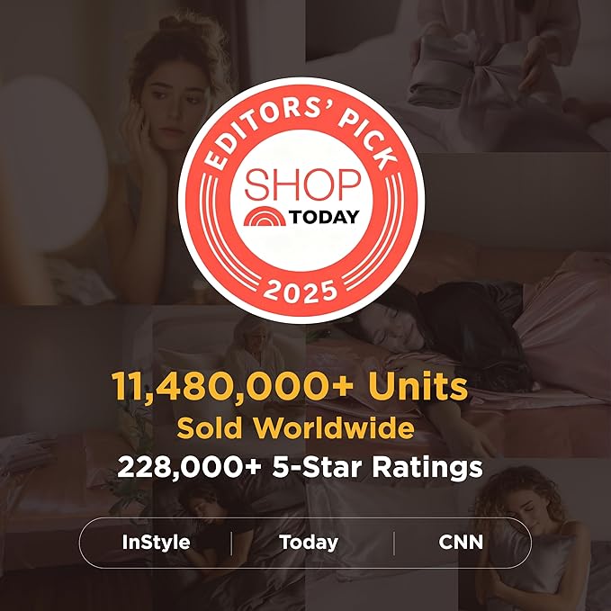 Bedsure King Size Satin Pillowcase Set of 2 - Ivory Silky Pillow Cases for Hair and Skin with Envelope Closure, Similar to Silk Pillow Cases, Gifts for Women Men, 20x36 Inches, 2pcs
