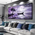 KELIYUAN Wall Art For Living Room Canvas Wall Decor For Bedroom Office Wall Decoration Landscape Paintings Modern Purple Lake View Pictures Artwork Hotel Room Home Decor Ready To Hang 20x40 In