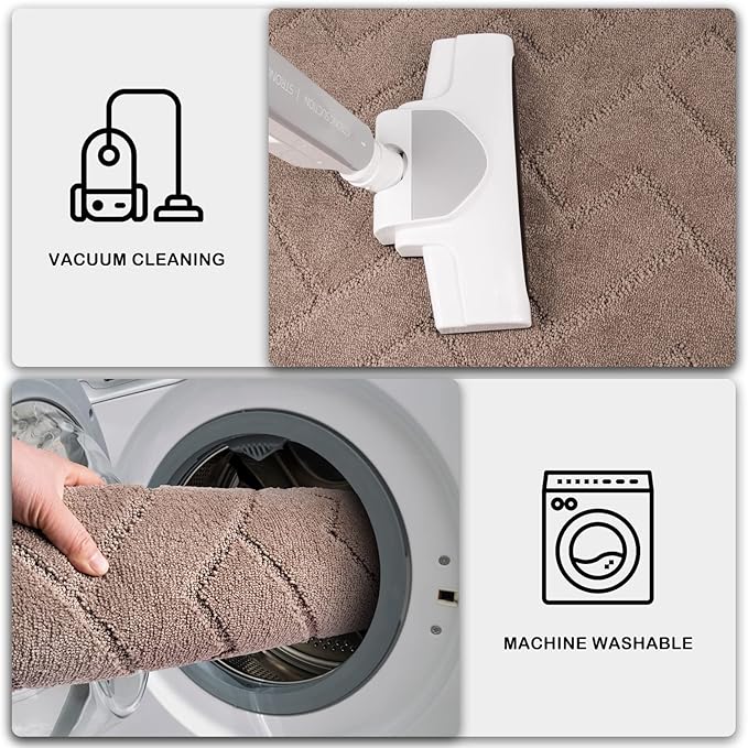 PURRUGS Dirt Trapping Door Mat 34" x 59", Non-Slip Machine Washable Entry Rug, Shoe Scraper, Dog Doormat, Super Absorbent Welcome Mat for Front & Back Door, Muddy Wet Shoes & Paws, Grayish Brown