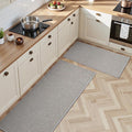 AMOAMI Kitchen Rugs and Mats, Non Slip Washable Kitchen Mats for Floor, Absorbent Quick Dry Kitchen Runner for in Front of Sink，Kitchen Rugs Sets of 2, 17"*30"+17"*47", Grey