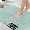 GORILLA GRIP Bath Rug Mat 44x26, Soft Absorbent Chenille, Quick Dry Microfiber Mats, Rubber Backing Washable Shower Floor Rugs, Bathmat Runner, US Designed Bathroom Home Decor Accessories Seablue