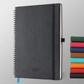 Planner 2026 Daily Weekly and Monthly,11.5"x8.5",12 Months Spiral Bound Calendar Agenda with Self-adhesive Pen Holder,2026 Appointment Book with Vegan Leather Soft Cover,Black