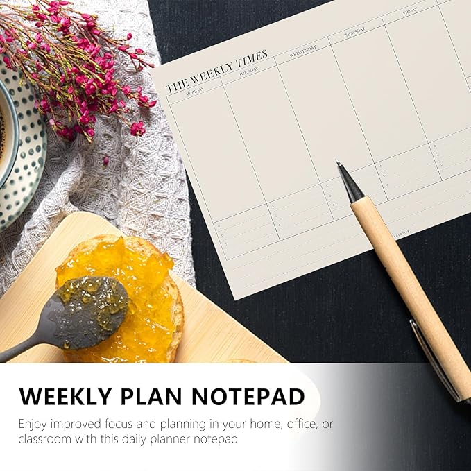 2pcs Weekly and Monthly Planner Notepad Tear-off Sheets Schedule Checklist for Students and Office Use Portable Undated Agenda for Goal Tracking and Habit Planning