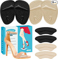 Ball of Foot Cushions, Metatarsal Pads Women, Non Slip Heel Pads for Women Shoes Too Big (4 Pairs), Shoe Cushions Heel Grips Liner Prevent Blisters & Slipping (Beige+Black)