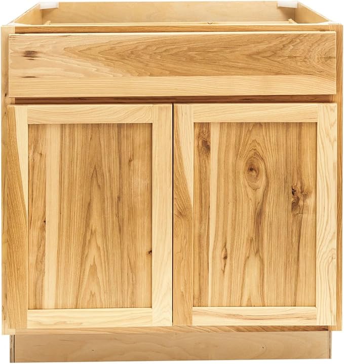 Quicklock RTA (Ready-to-Assemble) | Base Kitchen Cabinets - Shaker Style | Made in America (Rustic Hickory, 27" Wx34.5 Hx24 D Base)