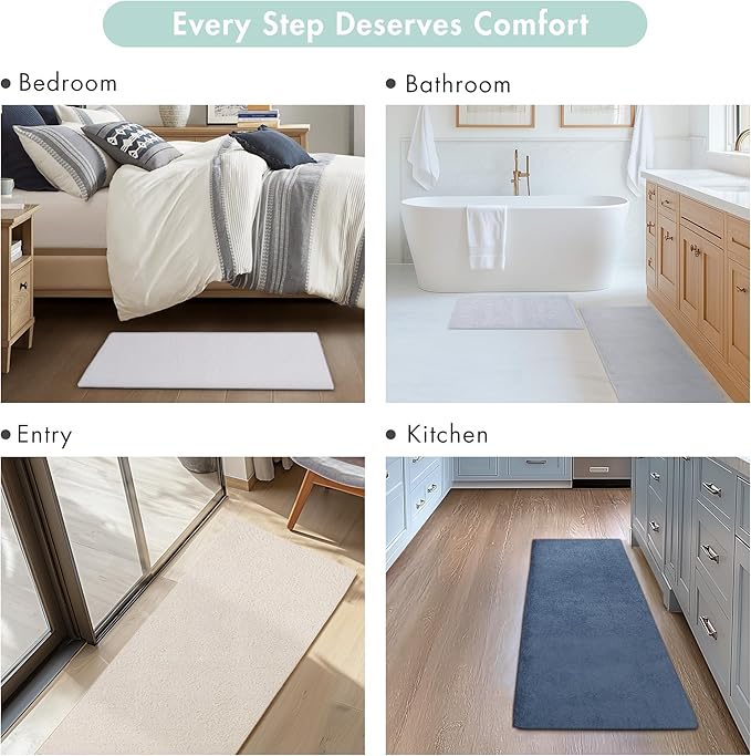 Madison Park Signature Marshmallow Bathroom Rug Non Slip, Luxrurious Plush Bath Mat, Absorbent, Quick Dry, Spa Design Bath Room Décor, 20x30, Seafoam