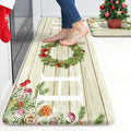KIMODE Christmas Kitchen Mat 2PCS,Anti Fatigue Farmhouse Kitchen Rugs Non Slip,Waterproof Kitchen Floor Mat,Cushioned Comfort Standing Mat,Christmas Decorations for Home Kitchen