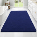 OLANLY Bathroom Rugs 70x46, Extra Soft Absorbent Chenille Bath Rugs, Rubber Backing Quick Dry, Machine Washable Bath Mats for Bathroom Floor, Tub and Shower, Home Decor Accessories, Navy
