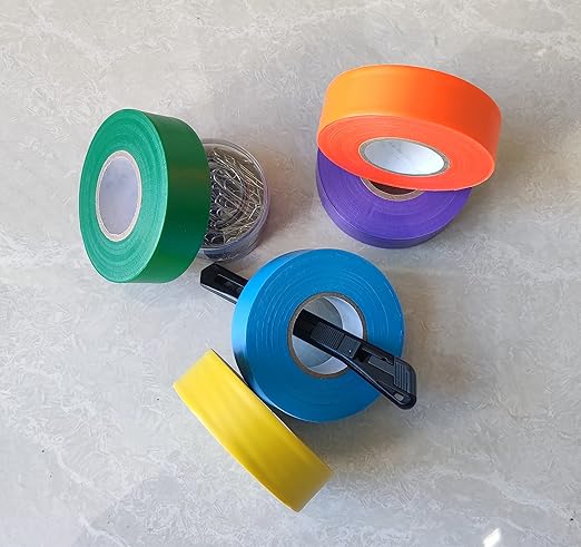 Green Flagging Tape 10 Pack, 1" x 1500' Survey Tape, Non-Adhesive Plastic Ribbon, High Visibility for Day and Night Use