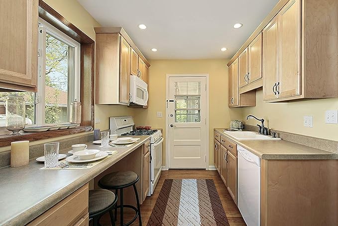 Custom Size Hallway Runner Rug Damask Brown Color 31 inch Wide Select Your Length Non-Slip (Skid Resistance) Rubber Backing 29 feet x 31 inch