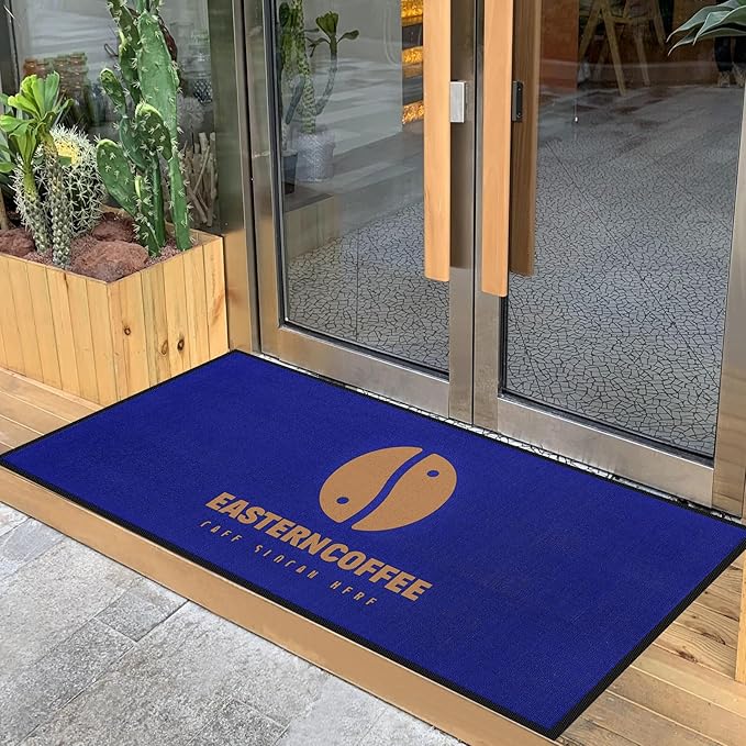 ALLEVI Custom Commercial Grade Area Rugs and Mats Personalized Logo Text Business Runner Welcome Indoor Outdoor Washable Floor Doormat Home Kitchen Garden 2.6'x 1.6'