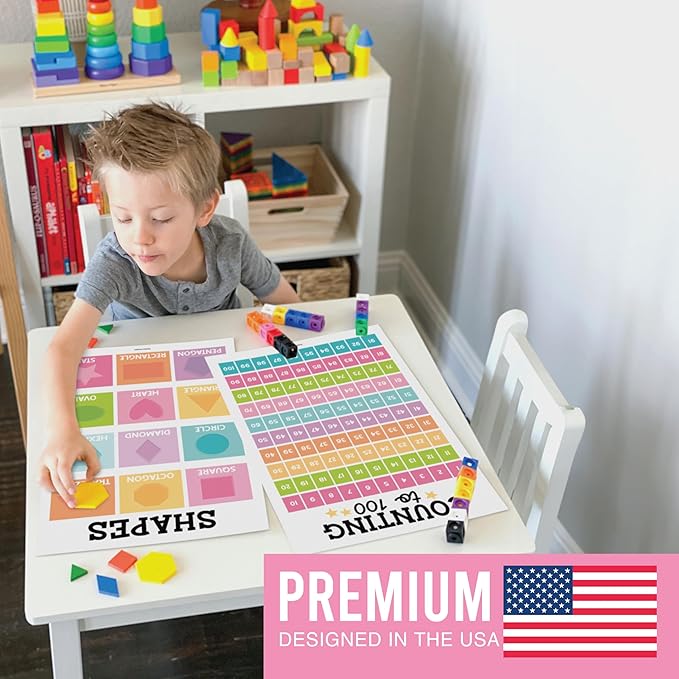 Hadley Designs 16 Educational Posters for Classroom Decor - Pastel Educational Posters for Toddlers 1-3, Toddler Learning Poster for Kids Ages 3-5, Kindergarten & Preschool Classroom Must Haves